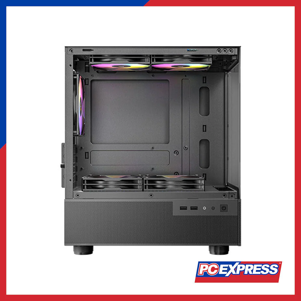 ANTEC CX200M RGB ELITE DUAL CHAMBER Mini-Tower Gaming Case (Black) - Image 3