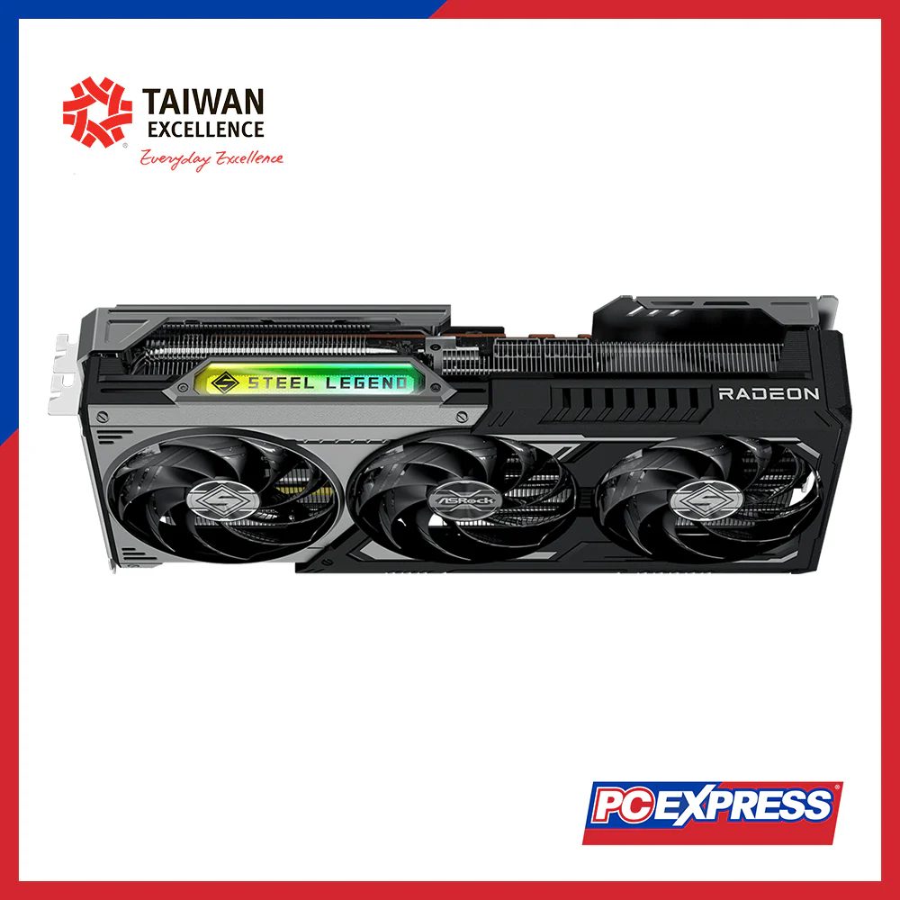 ASROCK AMD Radeon™ RX 9070 XT Steel Legend Dark 16GB GDDR6 256-bit ARGB (RX9070XT SLD 16G) Graphics Card - Image 3