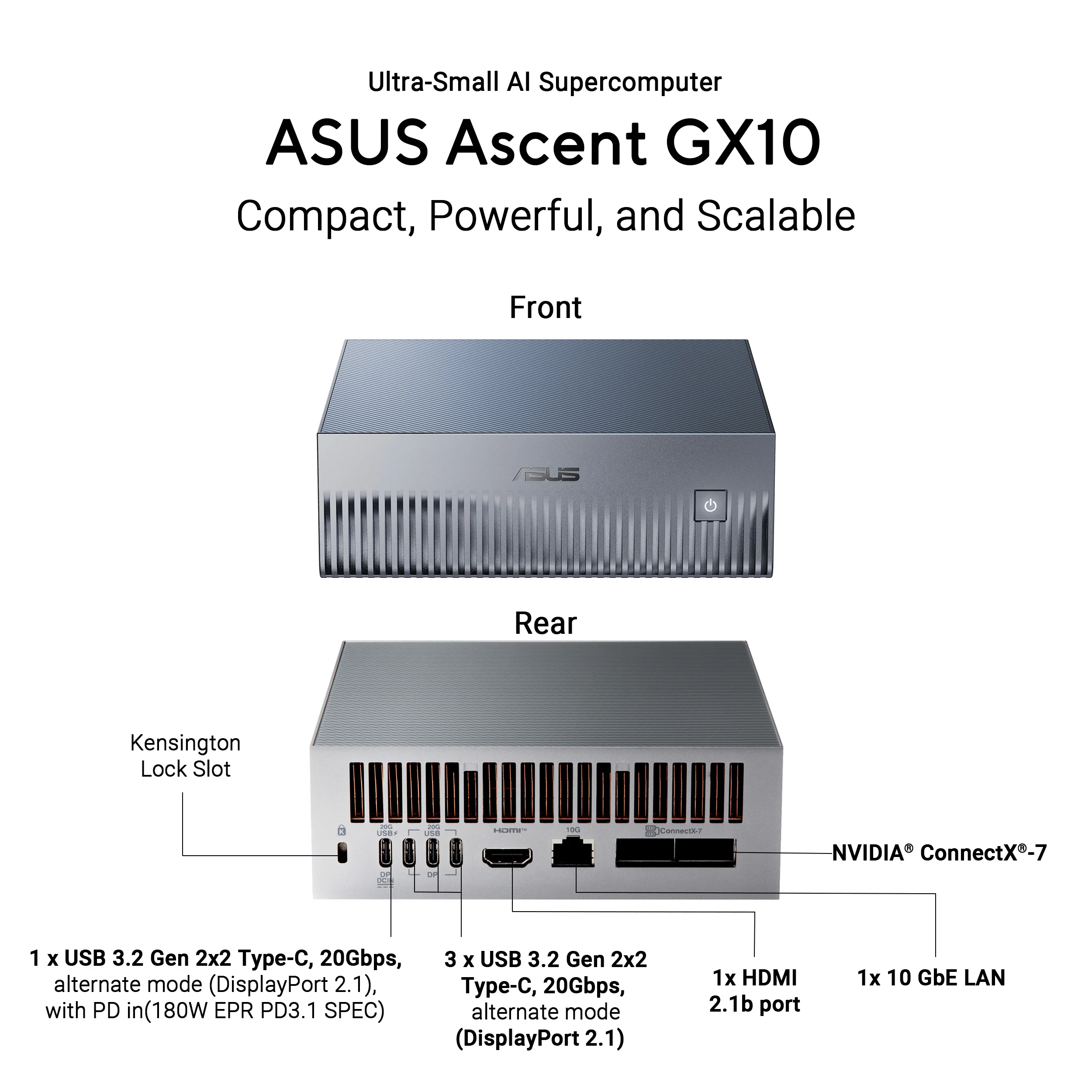 ASUS Ascent GX10 (2TB) Compact Desktop AI Supercomputer - Image 2