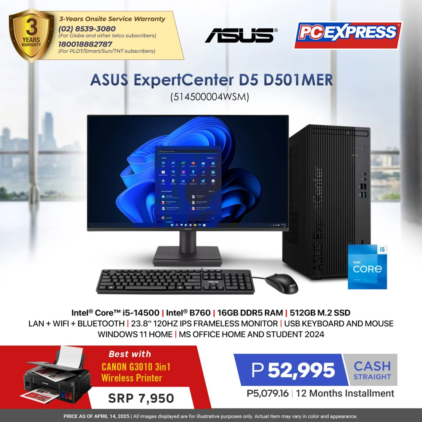 ASUS ExpertCenter D5 D501MER (514500004WSM) Desktop
