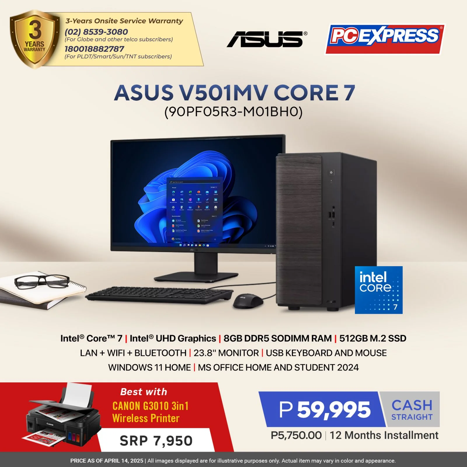 ASUS V501MV CORE 7 (90PF05R3-M01BH0) Mini Tower Desktop