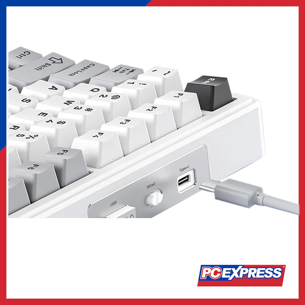 AULA F99 RGB Gaming Mechanical Keyboard - White/Gray - Image 2