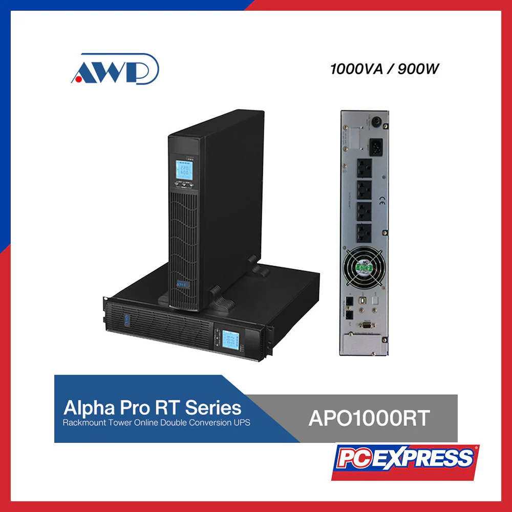 AWP APO1000RT Alpha RT 1000VA/900W On-Line Double-Conversion UPS