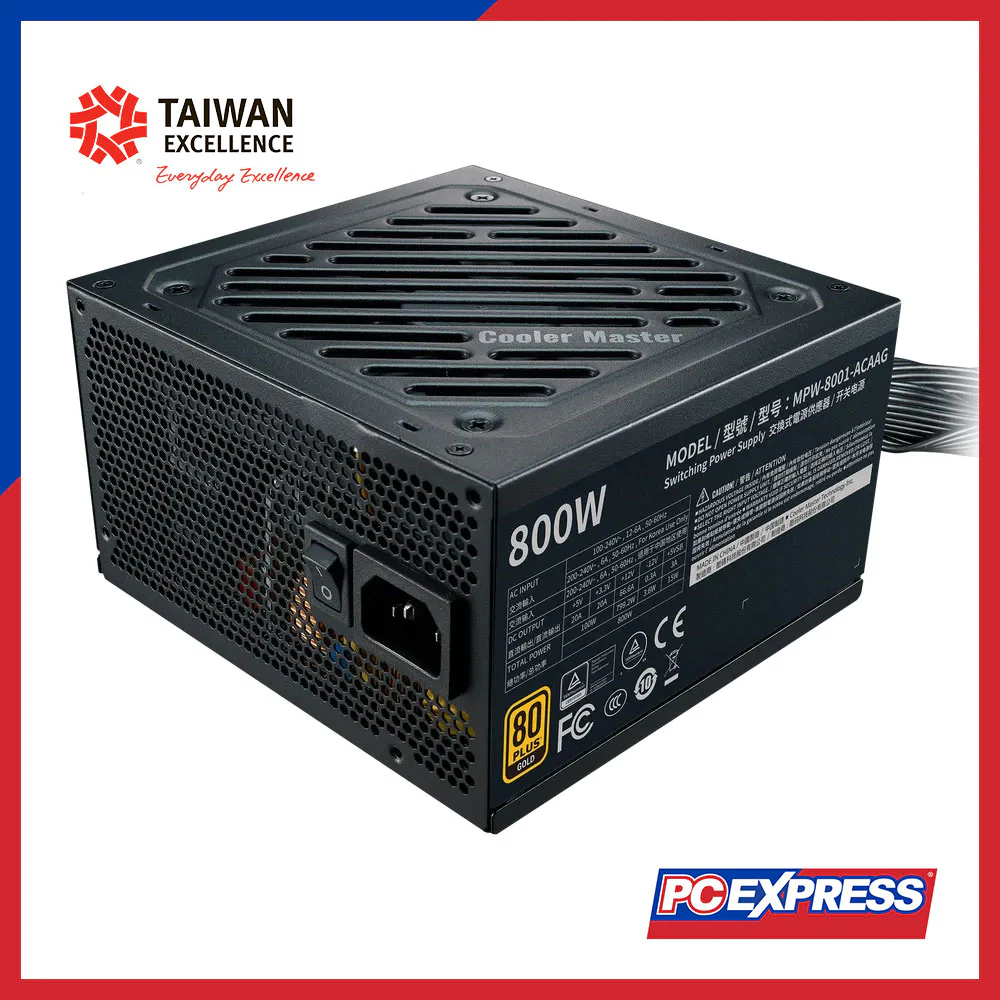 COOLER MASTER G800 800W 80+ Gold Non-Modular Power Supply - Image 2