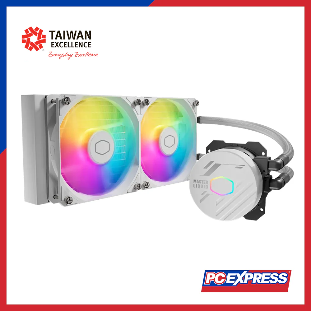 COOLER MASTER MasterLiquid 240L Core ARGB Fan - White - Image 2