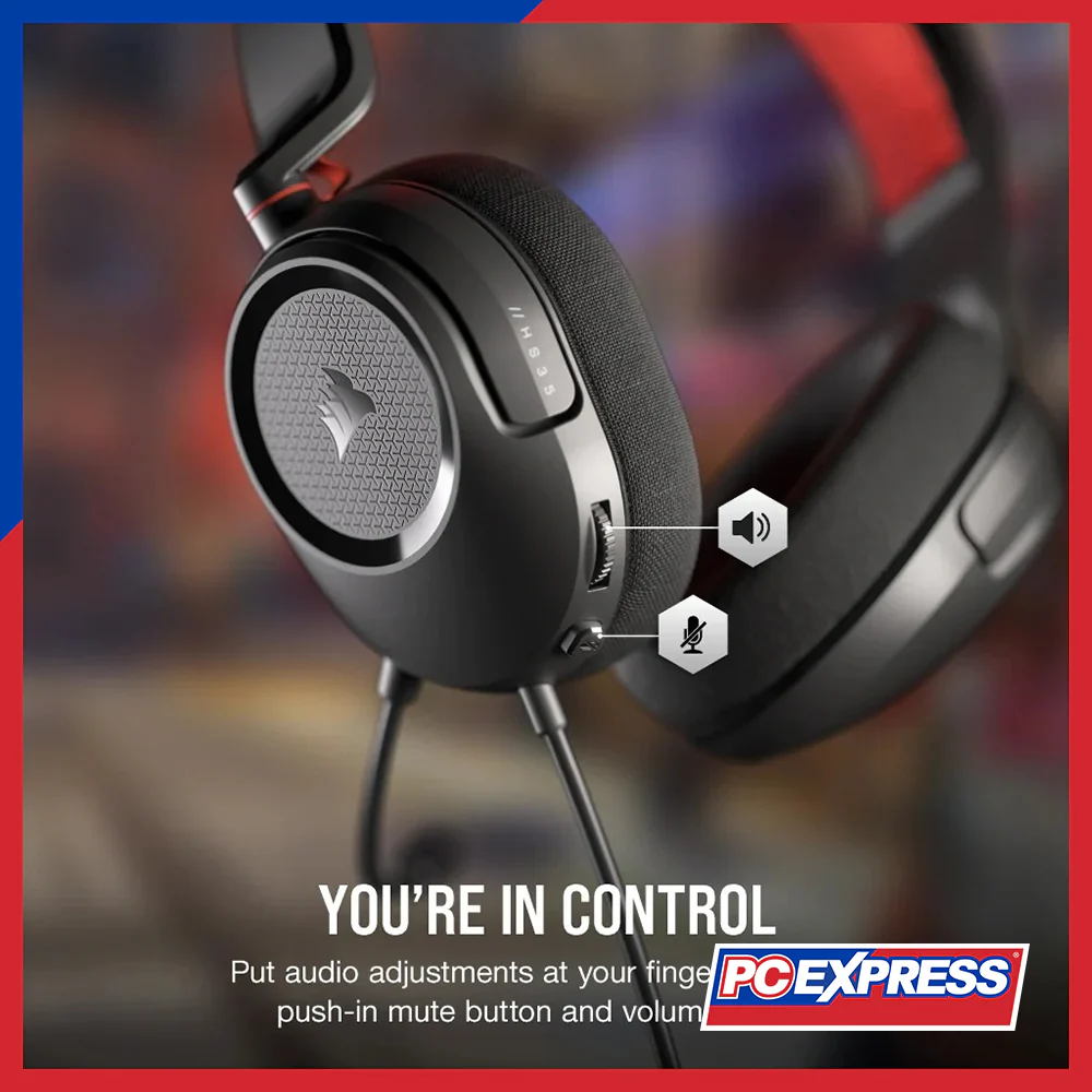 CORSAIR HS35 SURROUND V2 Multiplatform (CS-CA-9011386-AP) Wired Gaming Headset - Black - Image 3
