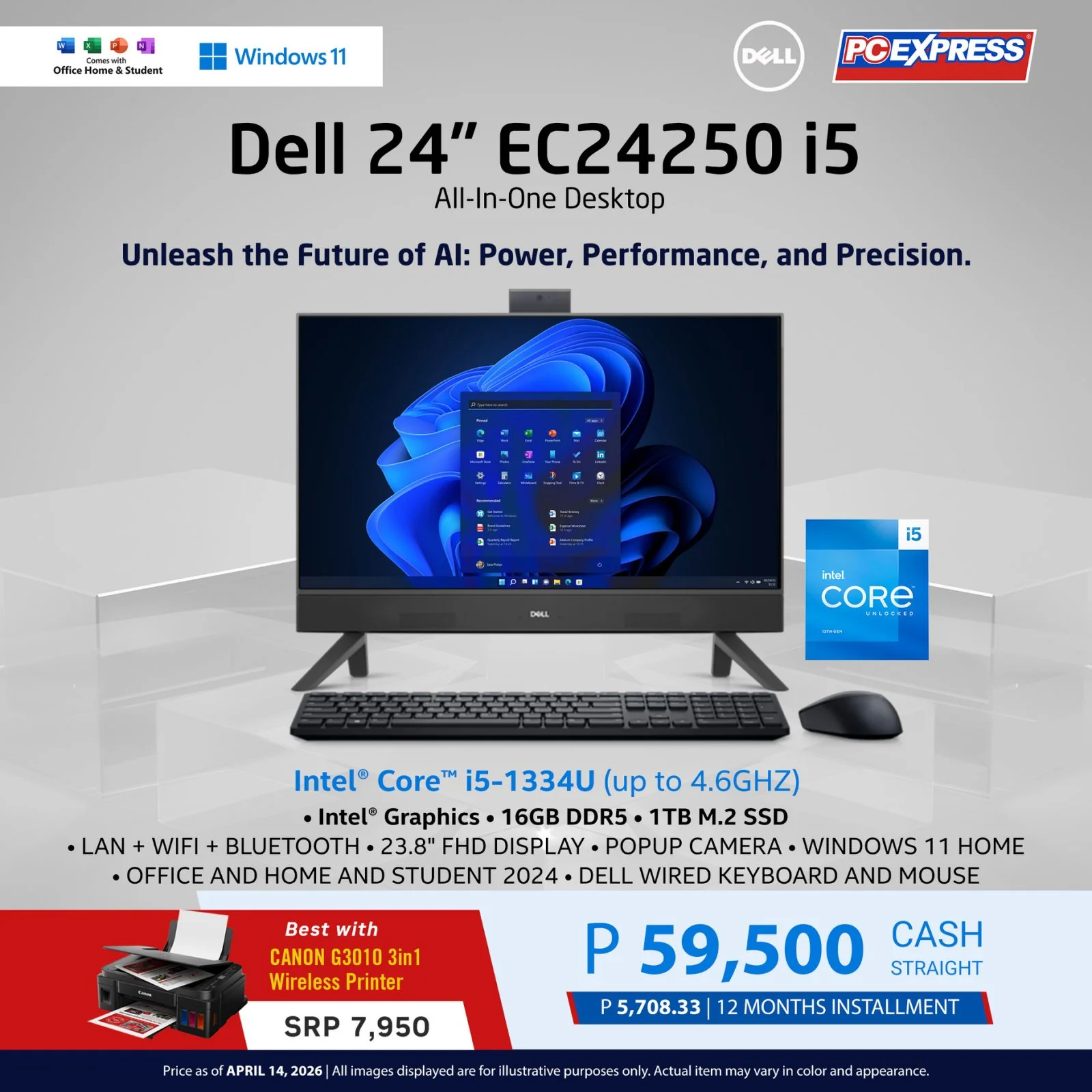 DELL 24" EC24250 Intel® Core™ i5 All-in-One Desktop