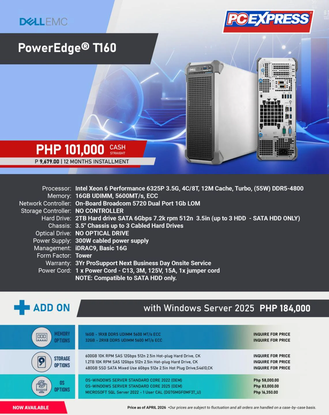 DELL EMC PowerEdge® T160 Tower Server
