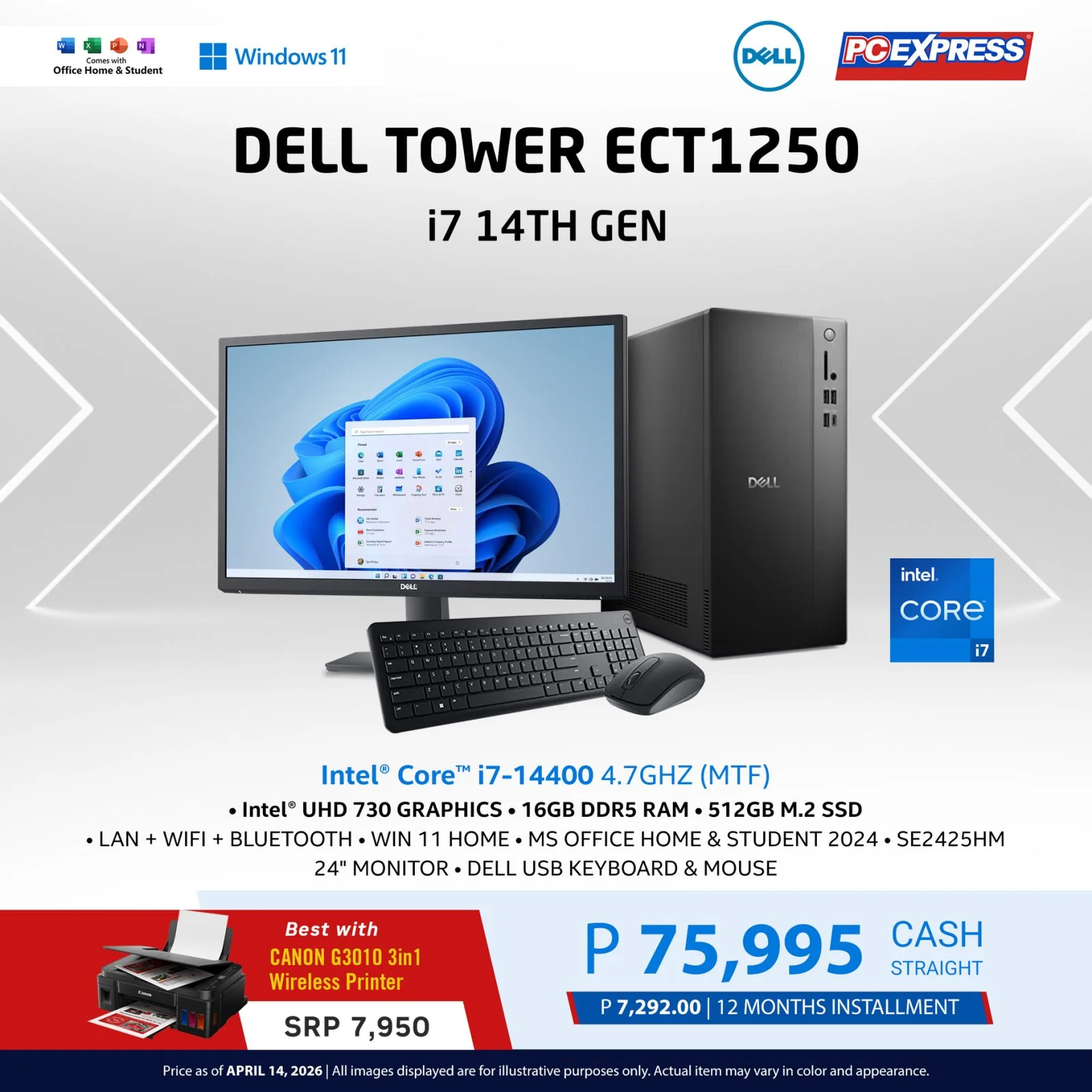 DELL TOWER ECT1250 Intel® Core™ i7 Desktop