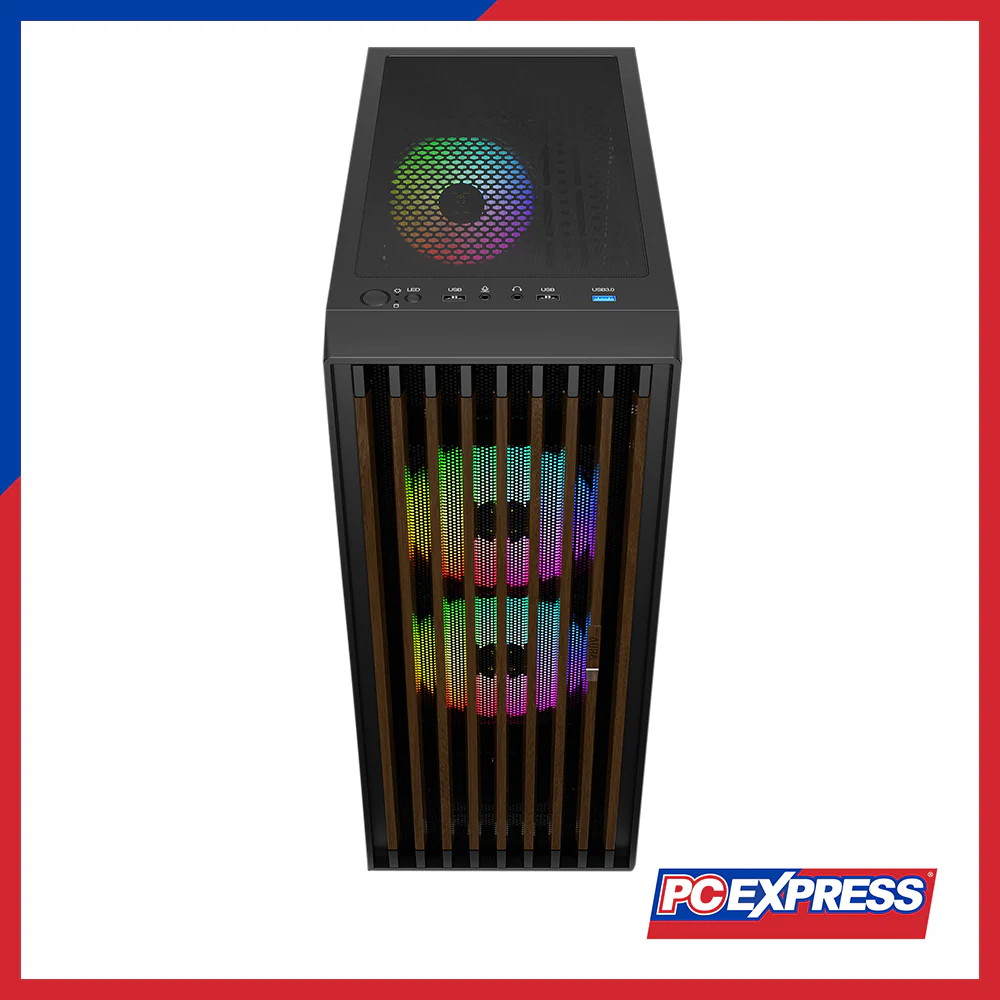 GAMDIAS Aura GC4 Elite Wood ARGB MID Tower Case - Mesh Black - Image 7