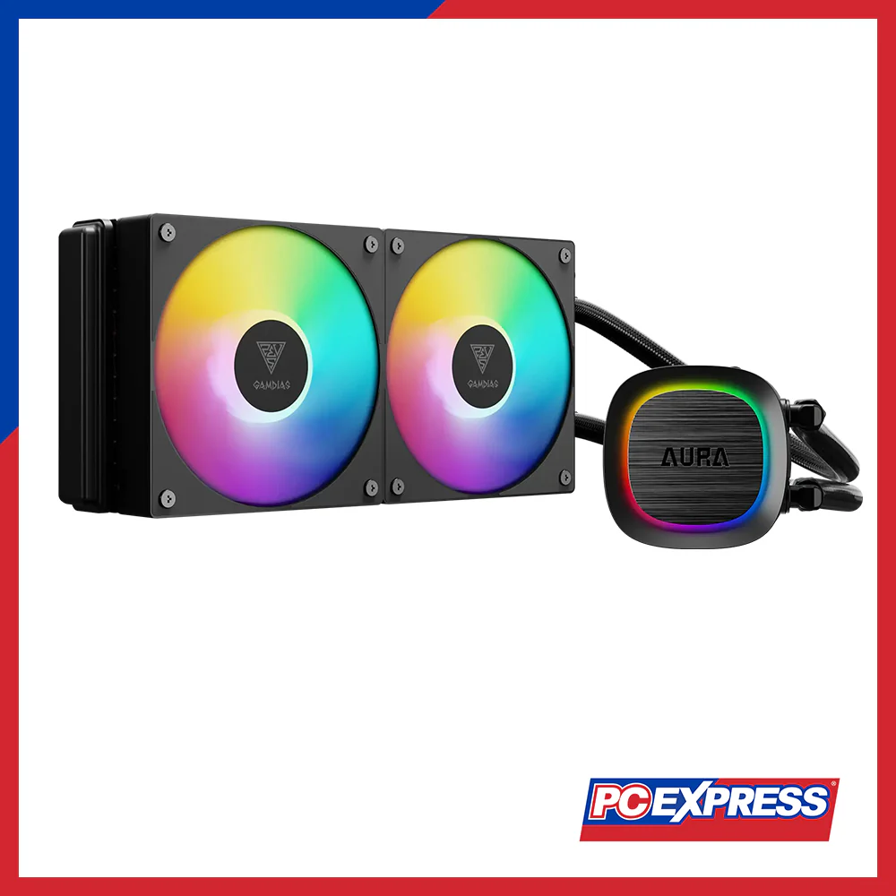 GAMDIAS Aura GL240 V2 Performance RGB Liquid Cooler Fan - Black