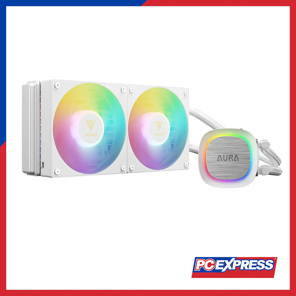 GAMDIAS Aura GL240 V2 Performance RGB Liquid Cooler Fan - White