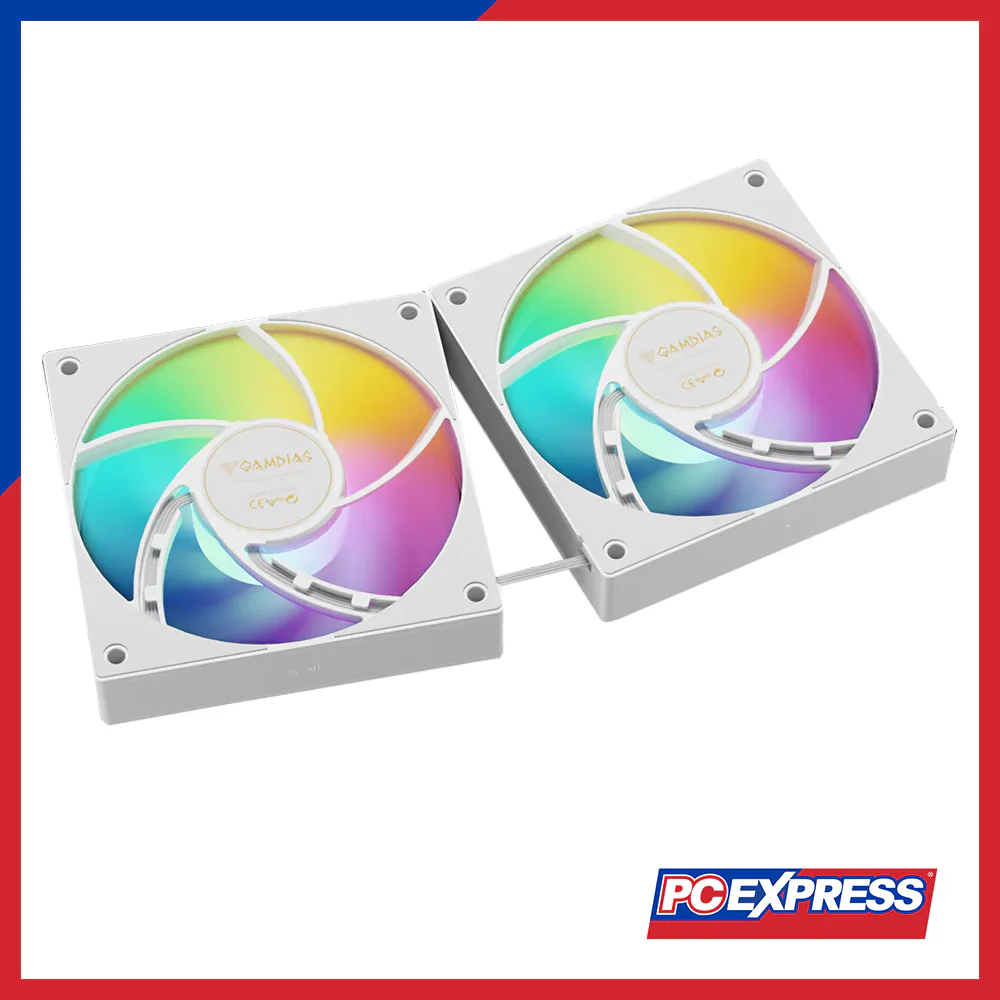 GAMDIAS Aura GL240 V2 Performance RGB Liquid Cooler Fan - White - Image 3