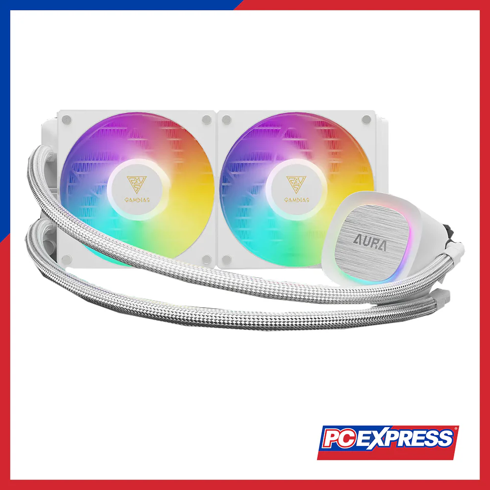GAMDIAS Aura GL240 V2 Performance RGB Liquid Cooler Fan - White - Image 7