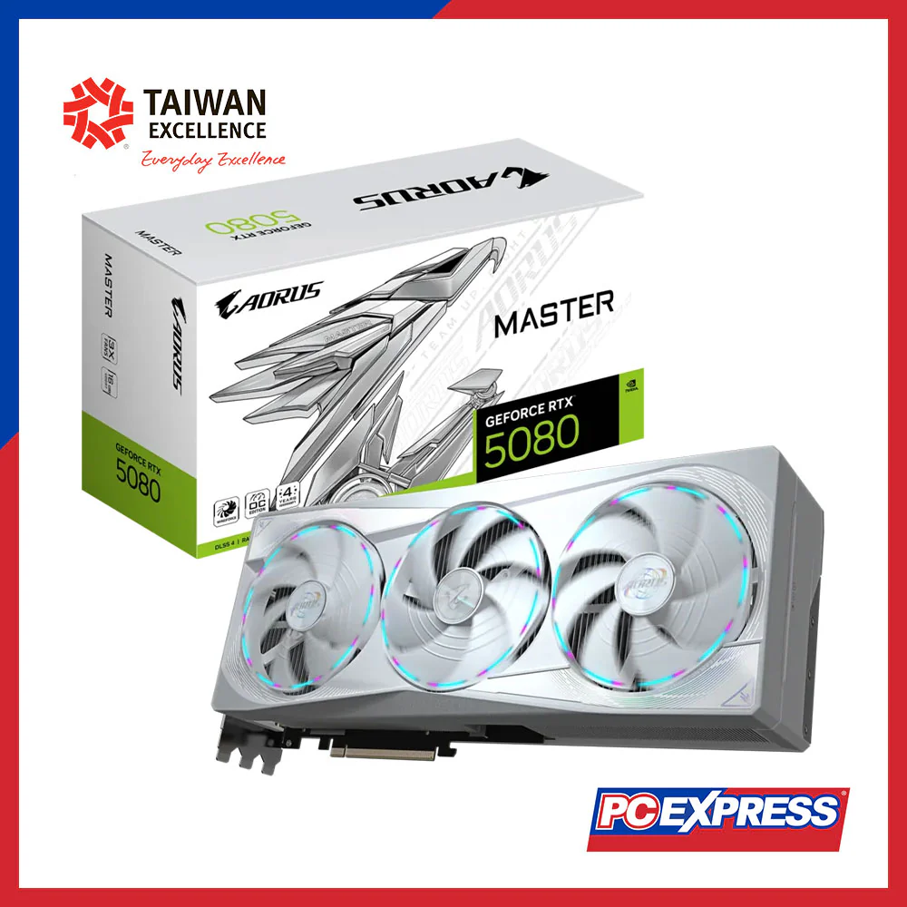 GIGABYTE AORUS GeForce RTX™ 5080 MASTER ICE 16GB GDDR7 256-bit Graphics Card