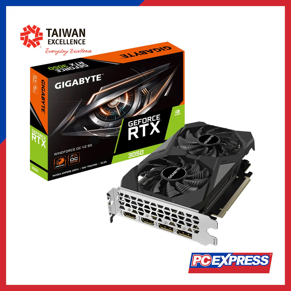GIGABYTE GeForce RTX™ 3050 WINDFORCE OC V2 6GB GDDR6 96-bit Graphics Card