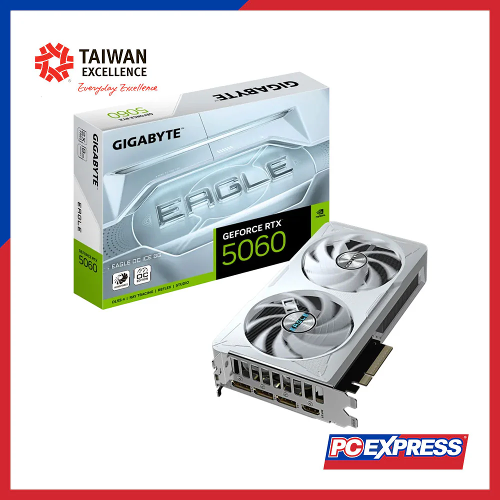 GIGABYTE GeForce RTX™ 5060 EAGLE OC ICE 8GB GDDR7 128-bit Graphics Card