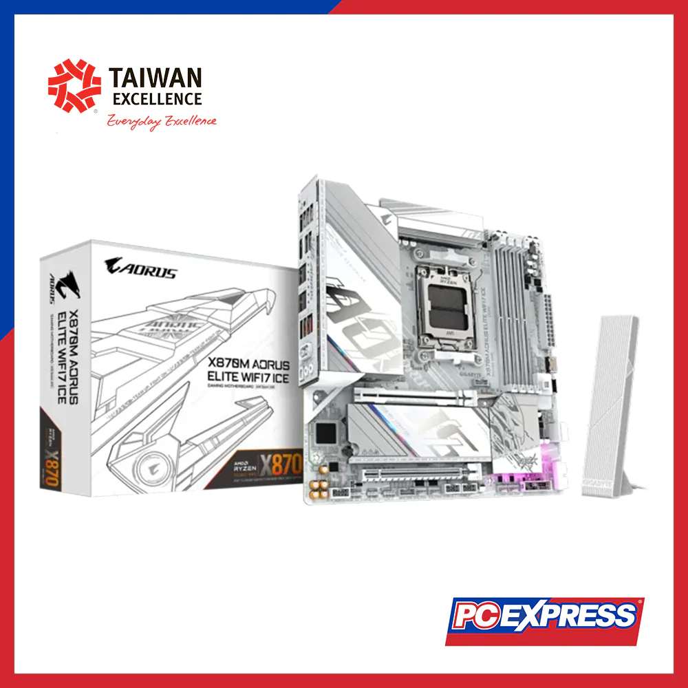 GIGABYTE X870M AORUS Elite WiFi7 Ice micro ATX Motherboard - Image 2