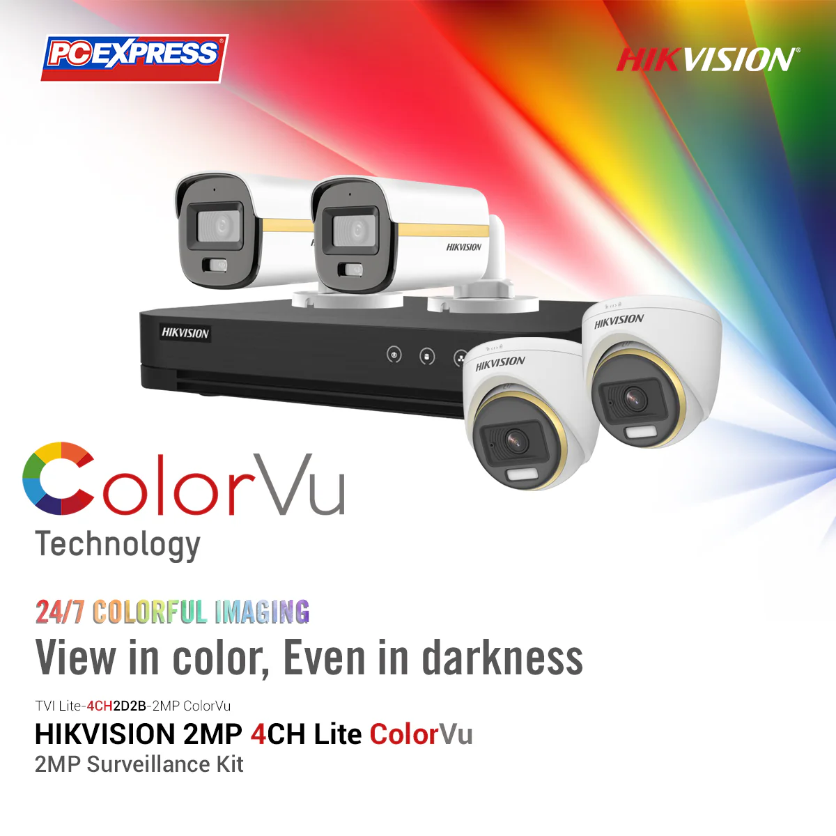 HIKVISION TVI Lite-4CH2D2B-2MP ColorVu KIT - Image 5