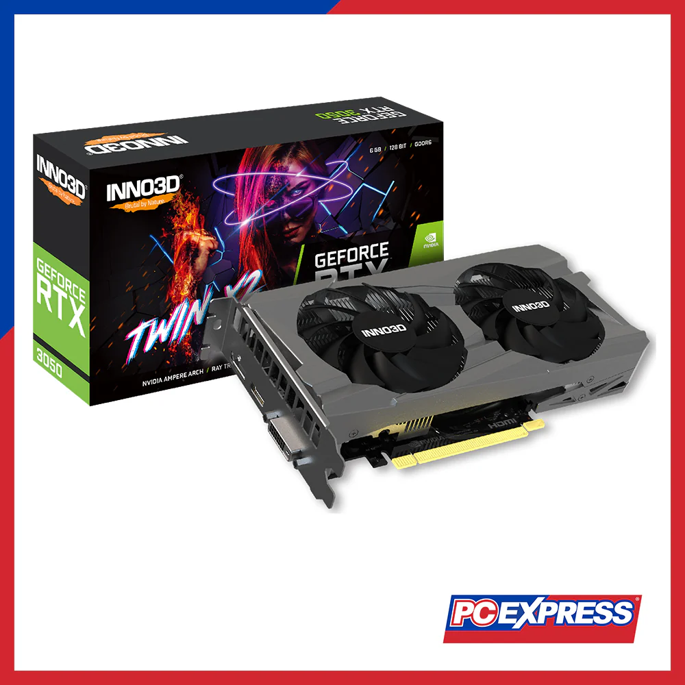 INNO3D GeForce RTX™ 3050 6GB Twin X2 (N30502-06D6-1711VA60) (N30502-06D6-1880VA60) GDDR6 96-bit Graphics Card