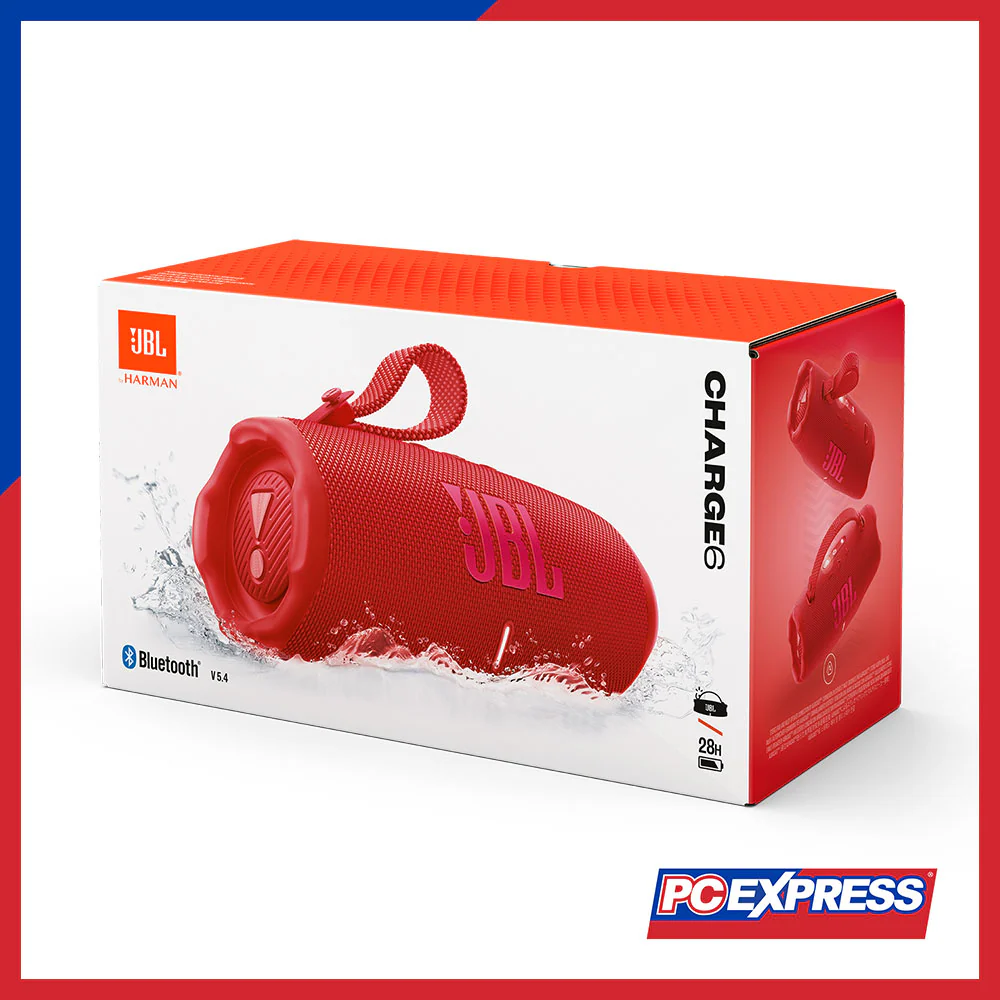JBL Charge 6 Portable Waterproof and Drop-Proof Bluetooth Speaker - Red - Image 14