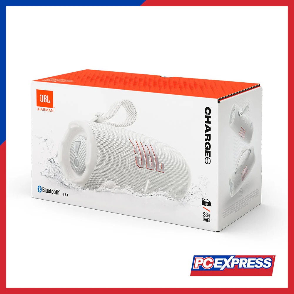 JBL Charge 6 Portable Waterproof and Drop-Proof Bluetooth Speaker - White - Image 7