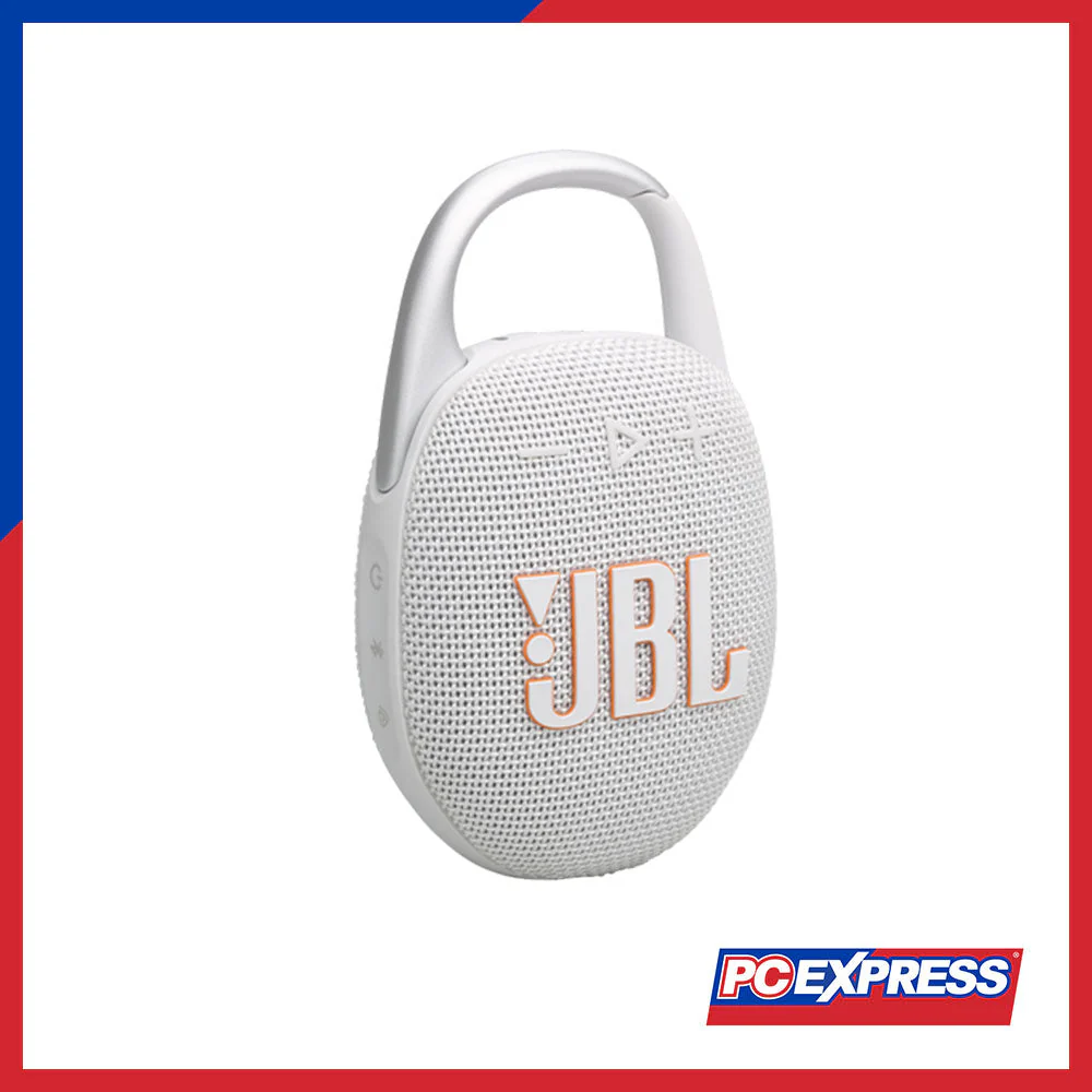 JBL Clip 5 Ultra-Portable Waterproof Bluetooth Speaker (White)
