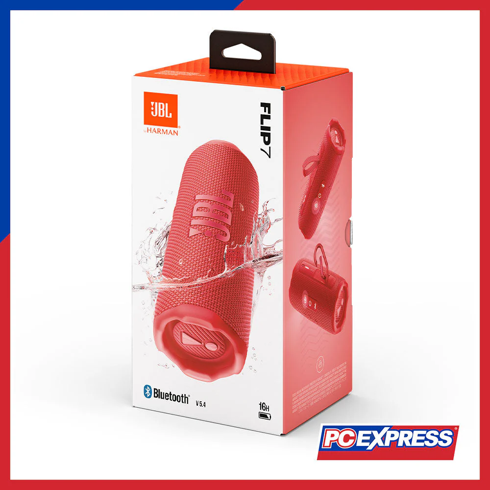 JBL Flip 7 Portable Waterproof and Drop-Proof Bluetooth Speaker - Red - Image 7