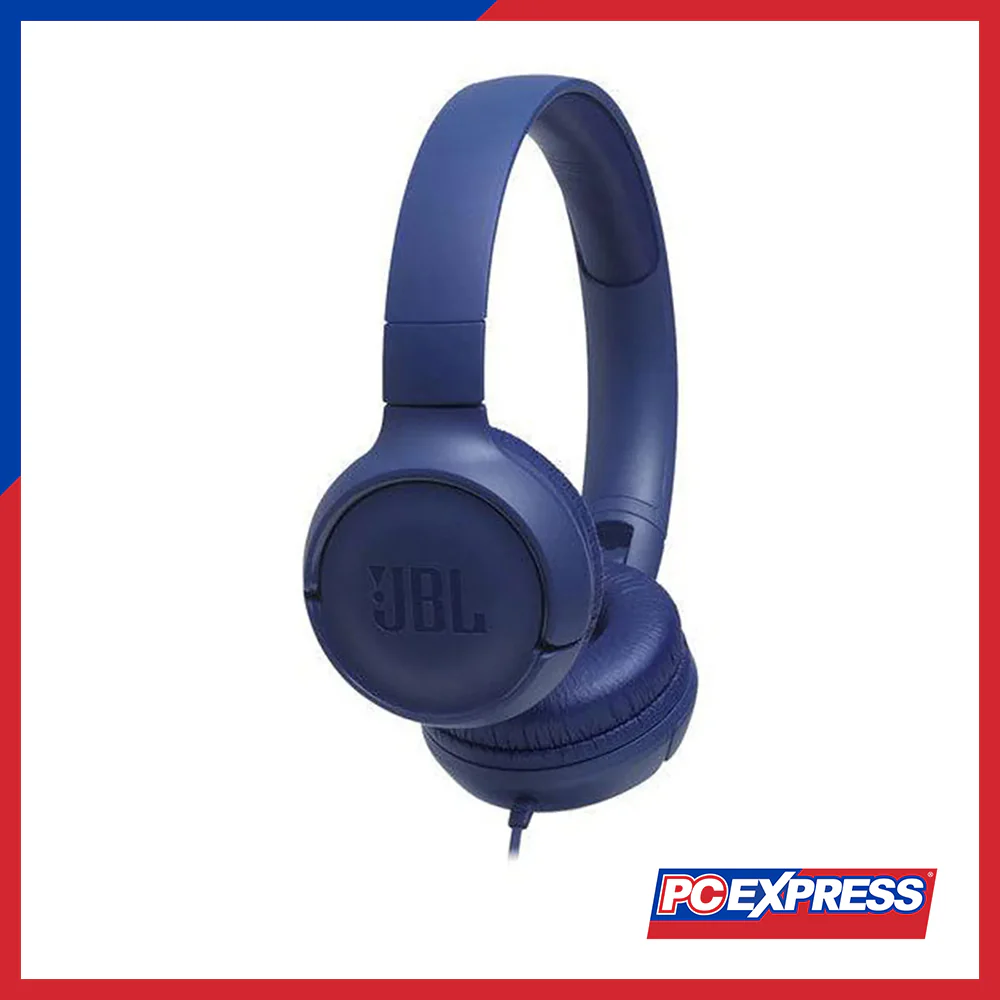 JBL Tune 500 Wired On-Ear Headphones - Blue - Image 2