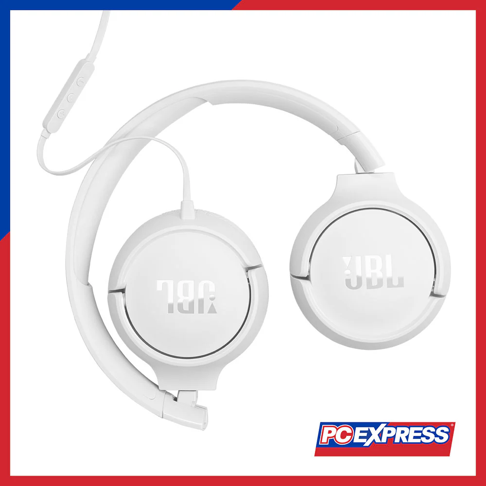 JBL Tune 520C USB-C Wired On-Ear Headphones - White - Image 4