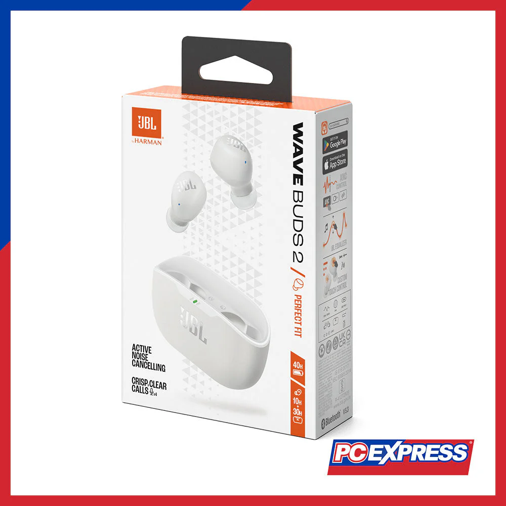 JBL Wave Buds 2 True Wireless Noise Cancelling Earbuds - White - Image 7
