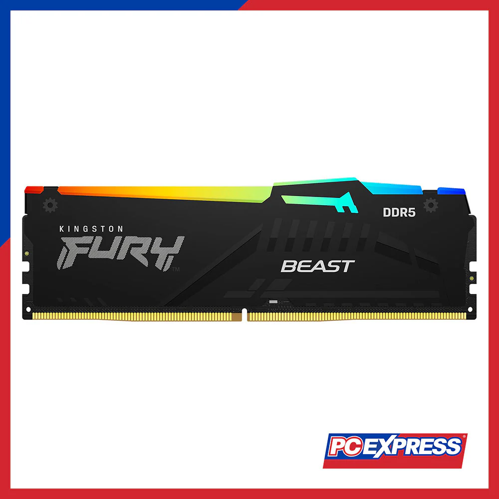 KINGSTON 16GB DDR5 6000MT/S (KF560C36BBE2A-16) FURY Beast RGB Desktop Memory - Black