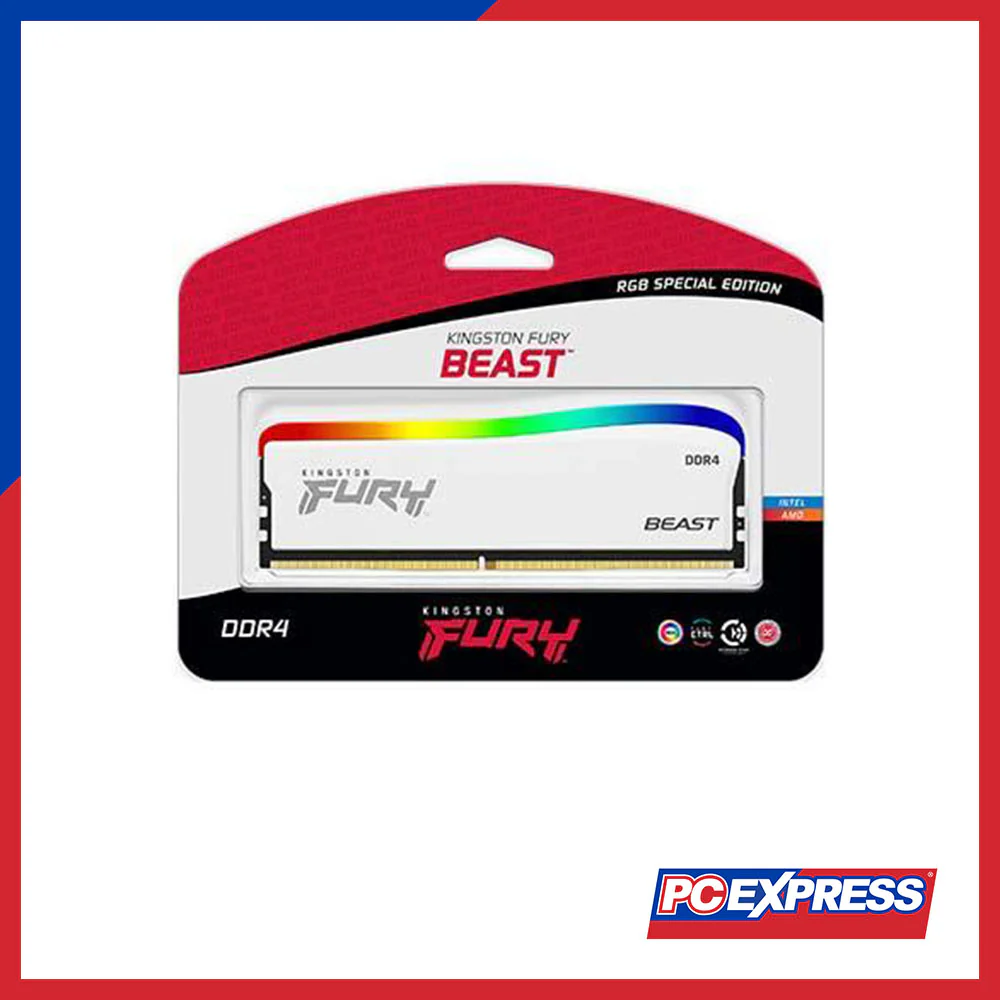 KINGSTON FURY™ Beast 8GB DDR4 3600MHz RGB Memory - White - Image 3