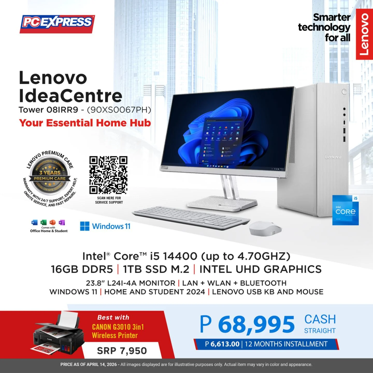 LENOVO IdeaCentre Tower 08iRR9 - (90XS0067PH) Desktop