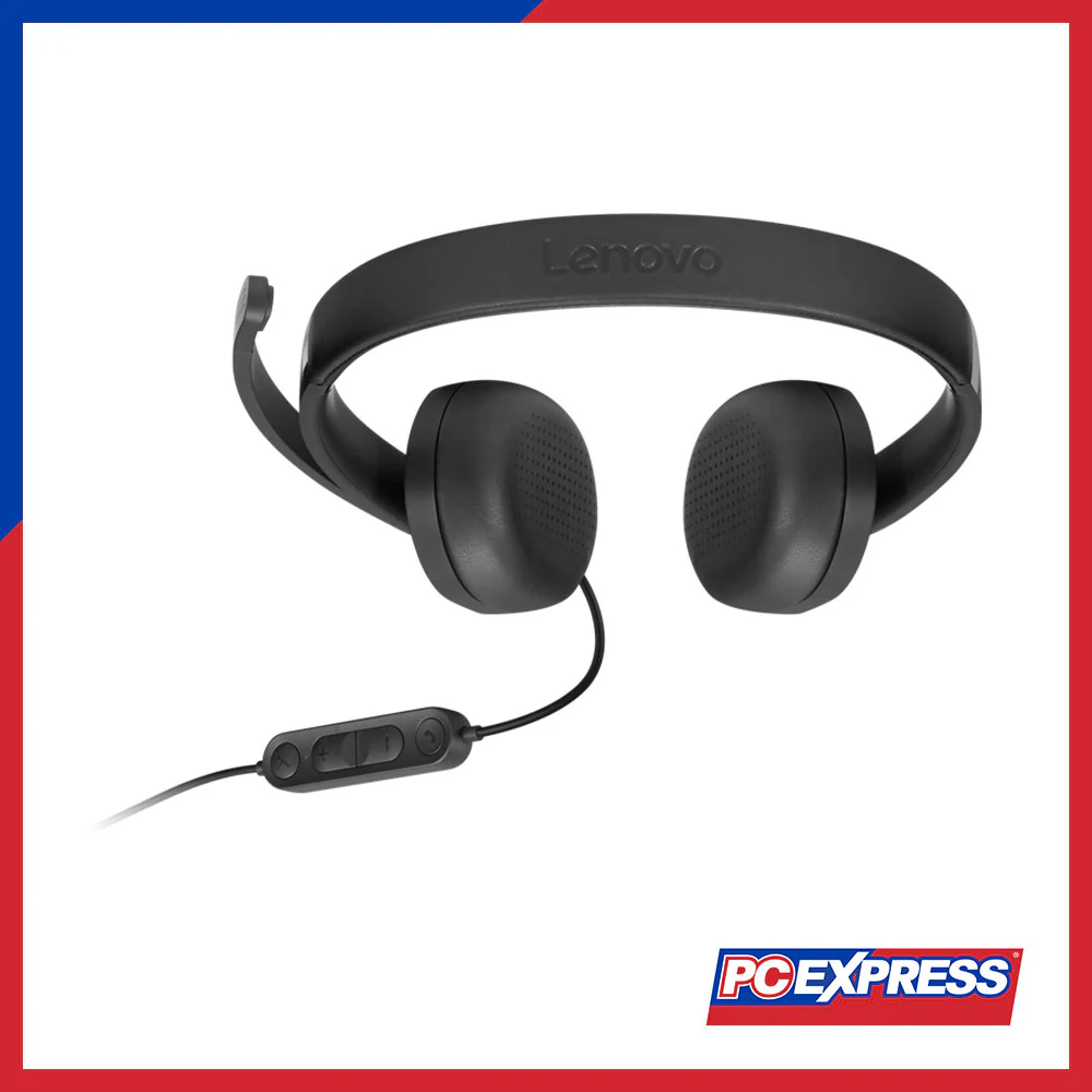 LENOVO USB-A Wired Stereo On-Ear Headset Gen 2 (4XD1P83425) - Black - Image 2