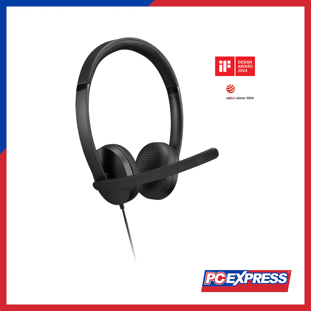 LENOVO USB-A Wired Stereo On-Ear Headset Gen 2 (4XD1P83425) - Black - Image 3