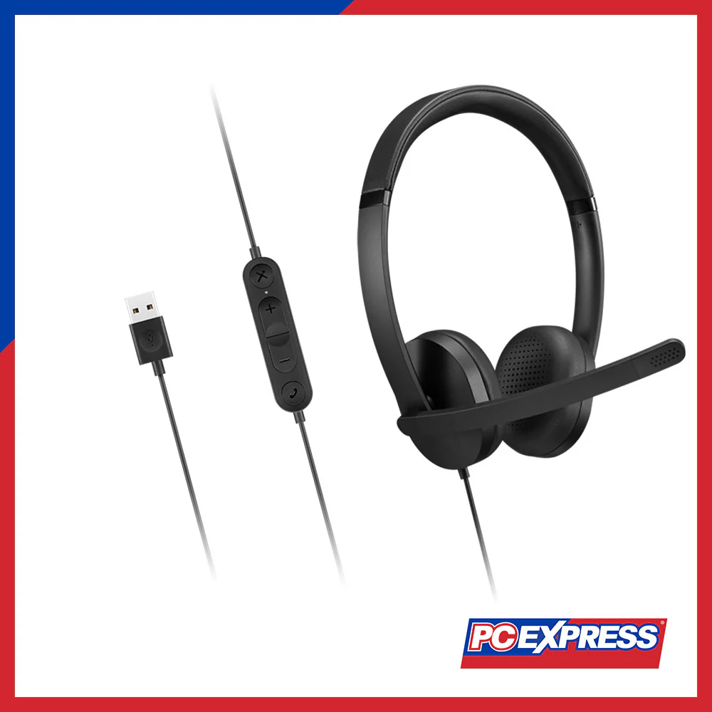 LENOVO USB-A Wired Stereo On-Ear Headset Gen 2 (4XD1P83425) - Black - Image 4