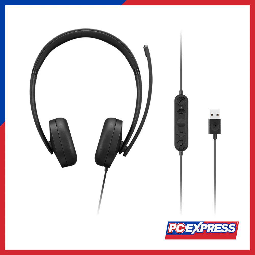 LENOVO USB-A Wired Stereo On-Ear Headset Gen 2 (4XD1P83425) - Black - Image 6