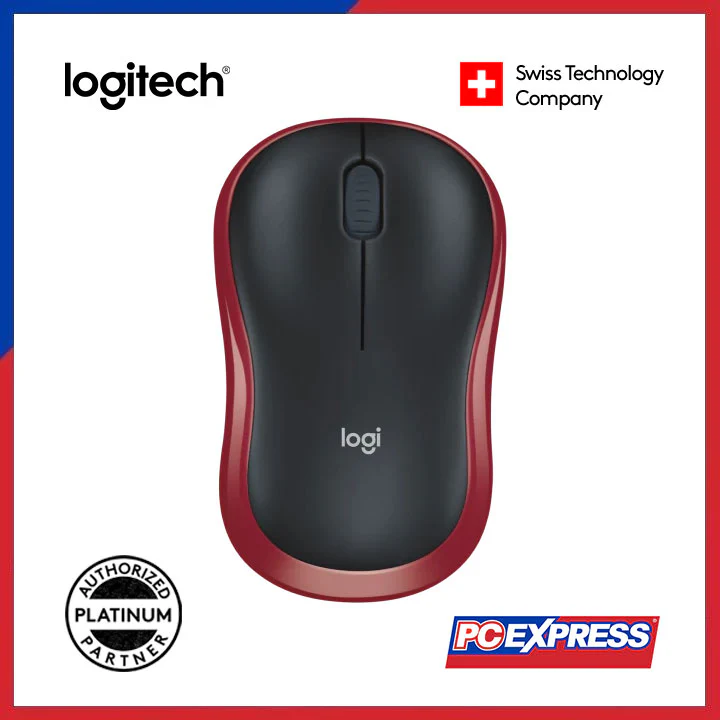 LOGITECH M185 Wireless Mouse (Red)
