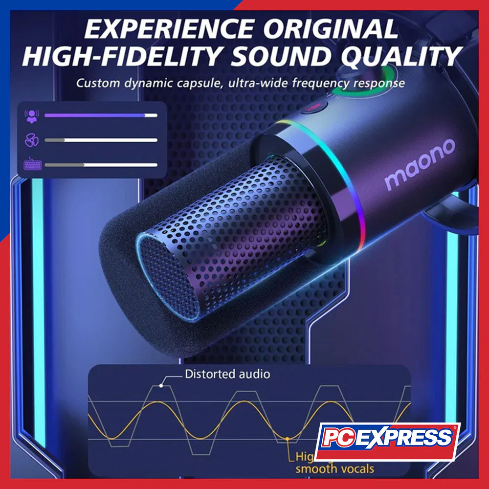 MAONO PD200XS USB/XLR Dynamic Microphone Set with Boom Arm (Black) - Image 2
