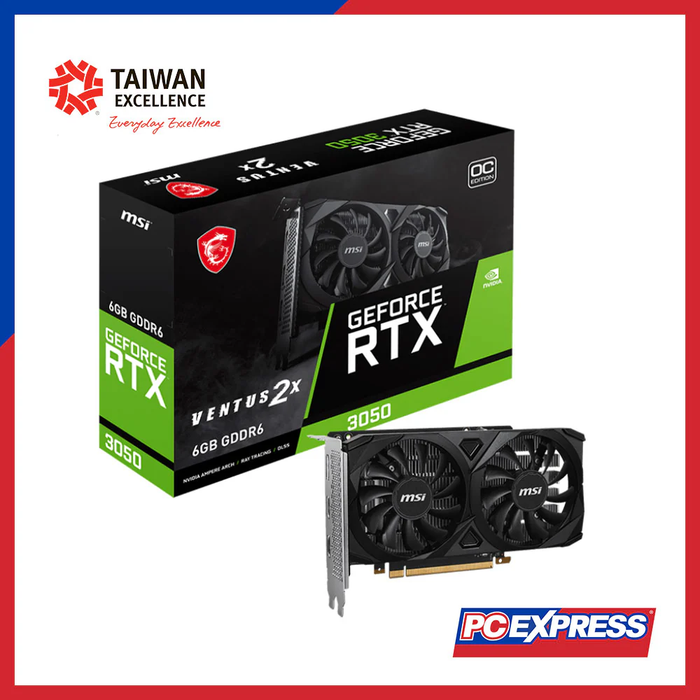 MSI GeForce RTX™  3050 VENTUS 2X 6GB GDDR6 OC 96-bit Graphics Card