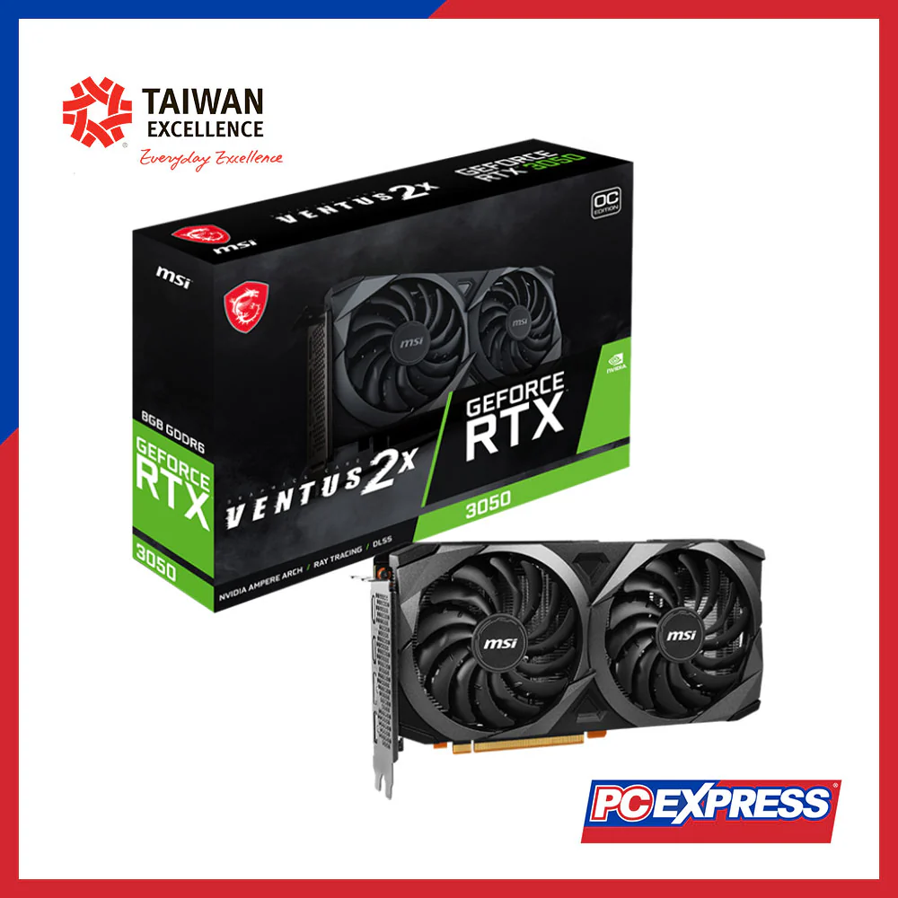 MSI GeForce RTX™  3050 VENTUS 2X 8GB GDDR6 OCV1 128-bit Graphics Card