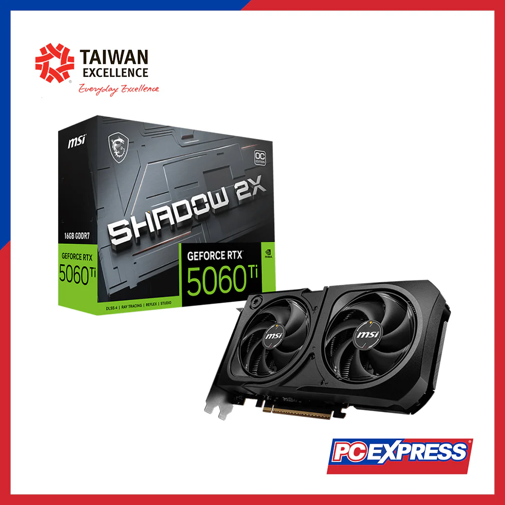 MSI GeForce RTX™ 5060 Ti Shadow 2X Plus OC (G506T-16S2CP) 16GB GDDR7 128-bit Graphics Card