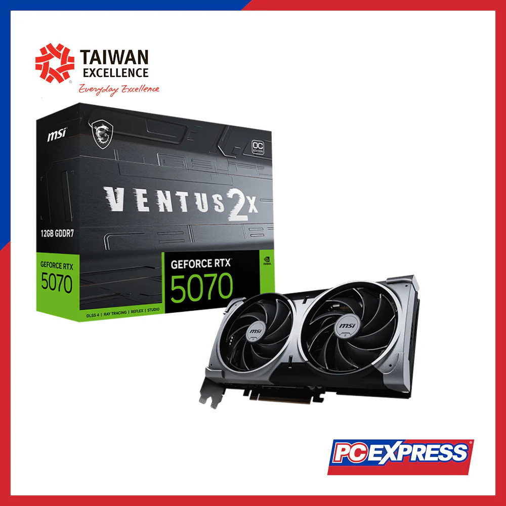 MSI GeForce RTX™ 5070 VENTUS 2X OC 12GB GDDR7 192-bit Graphics Card