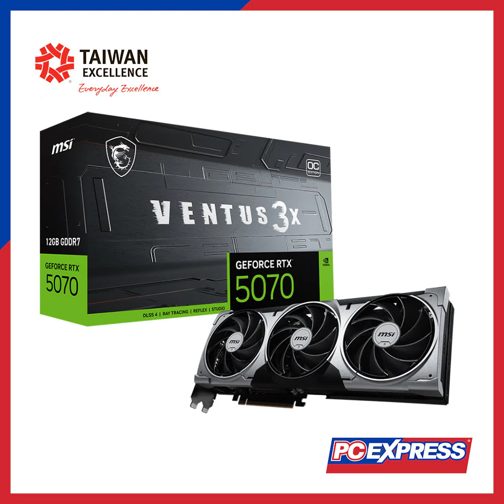 MSI GeForce RTX™ 5070 VENTUS 3X OC 12GB GDDR7 192-bit Graphics Card