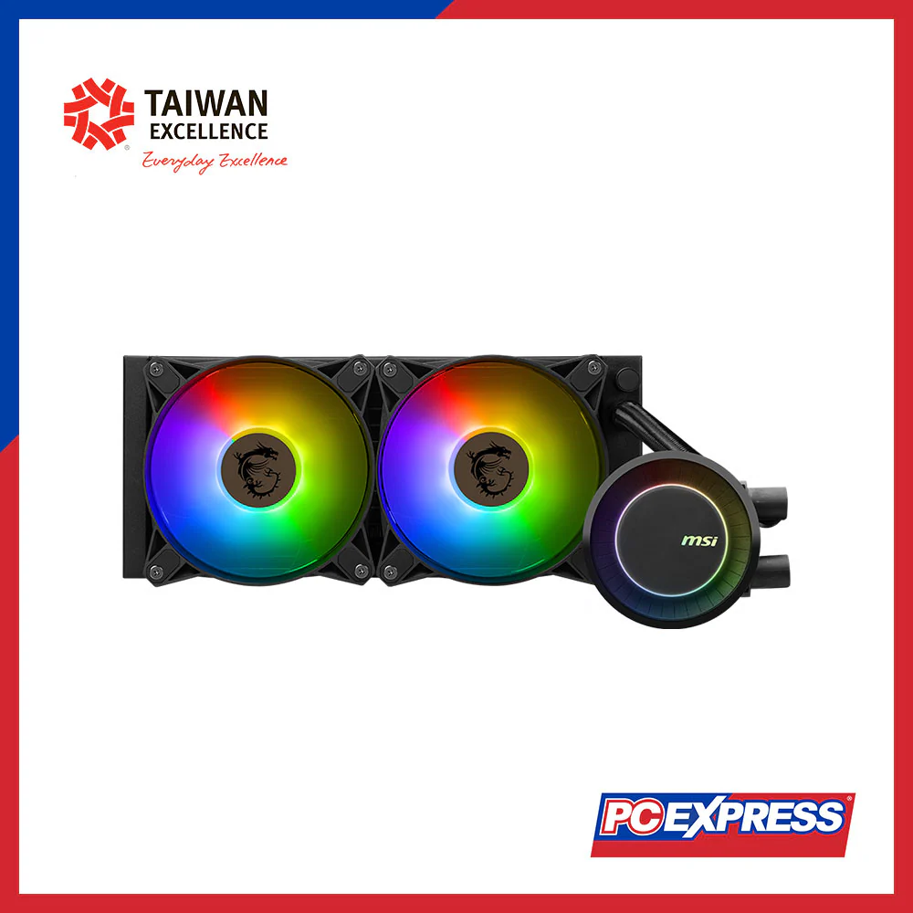 MSI MAG CORELIQUID E240 ARGB AIO CPU Liquid Cooler Fan (Black) - Image 2