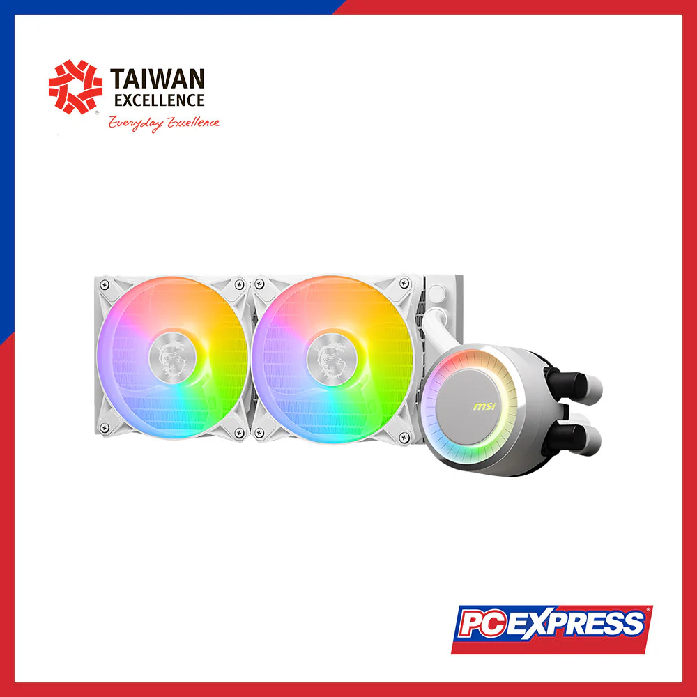 MSI MAG CORELIQUID E240 ARGB AIO CPU Liquid Cooler Fan (White) - Image 3