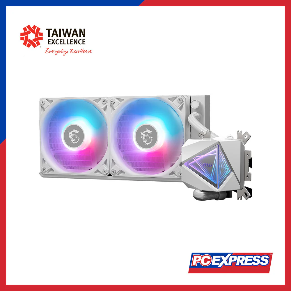 MSI MAG CORELIQUID I240 AIO LC ARGB CPU Liquid Cooler Fan (White) - Image 4