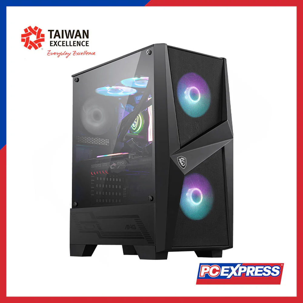 MSI Mag Forge 100R Tempered Glass ARGB Fans Mid-Tower Chassis (Black)