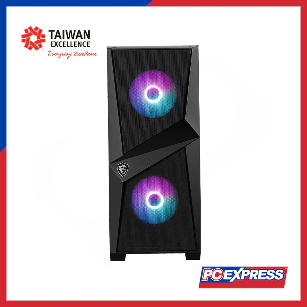 MSI Mag Forge 100R Tempered Glass ARGB Fans Mid-Tower Chassis (Black) - Image 4